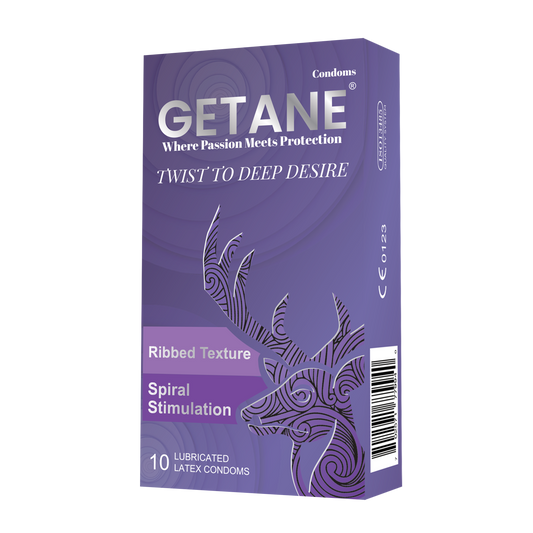 GETANE® Super Smooth Ribbed Lubricated Condoms – Enhanced Protection & Pleasure - EjaGuard Co