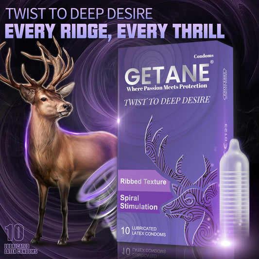 GETANE® Super Smooth Ribbed Lubricated Condoms – Enhanced Protection & Pleasure - EjaGuard Co