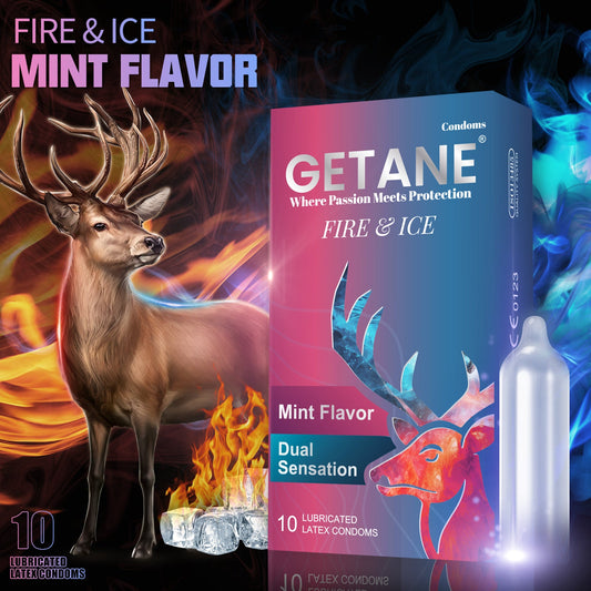 GETANE® Super Smooth Fire & Ice Lubricated Condoms – Enhanced Protection & Pleasure - EjaGuard Co