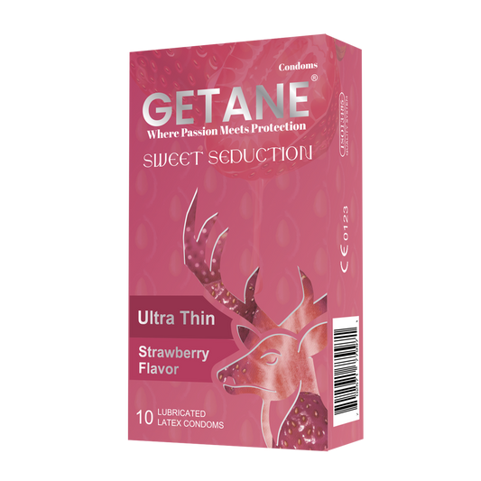 GETANE® Super Smooth Strawberry-Flavored Lubricated Condoms – Enhanced Protection & Pleasure - EjaGuard Co